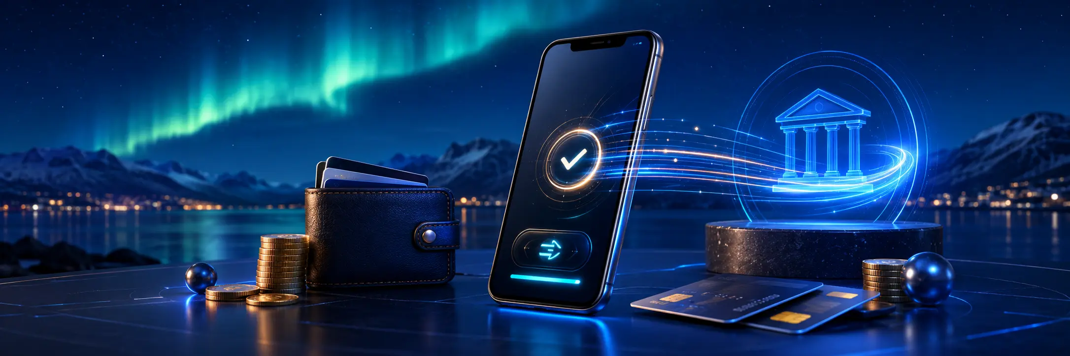 Kuvitus mobiilikasinon pikapankkimaksusta ja turvallisesta euromääräisestä kotiutuksesta